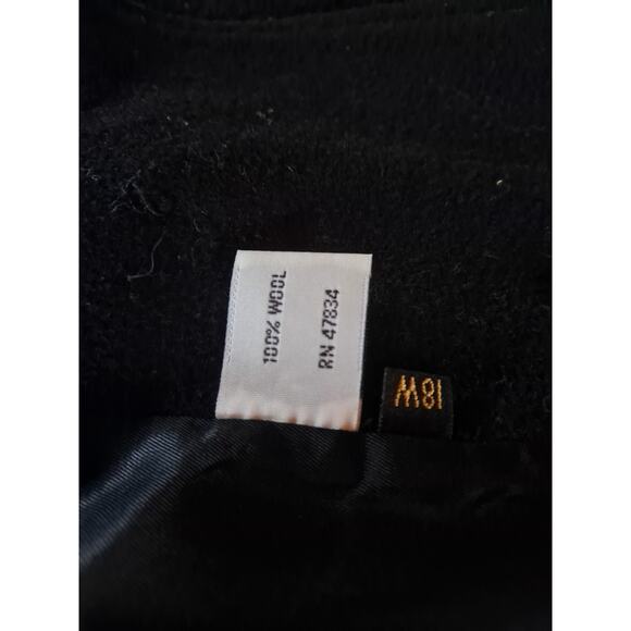 Mackintosh New England Sz 18W Black Wool Classic Double Breasted Pea Coat - Picture 6 of 6